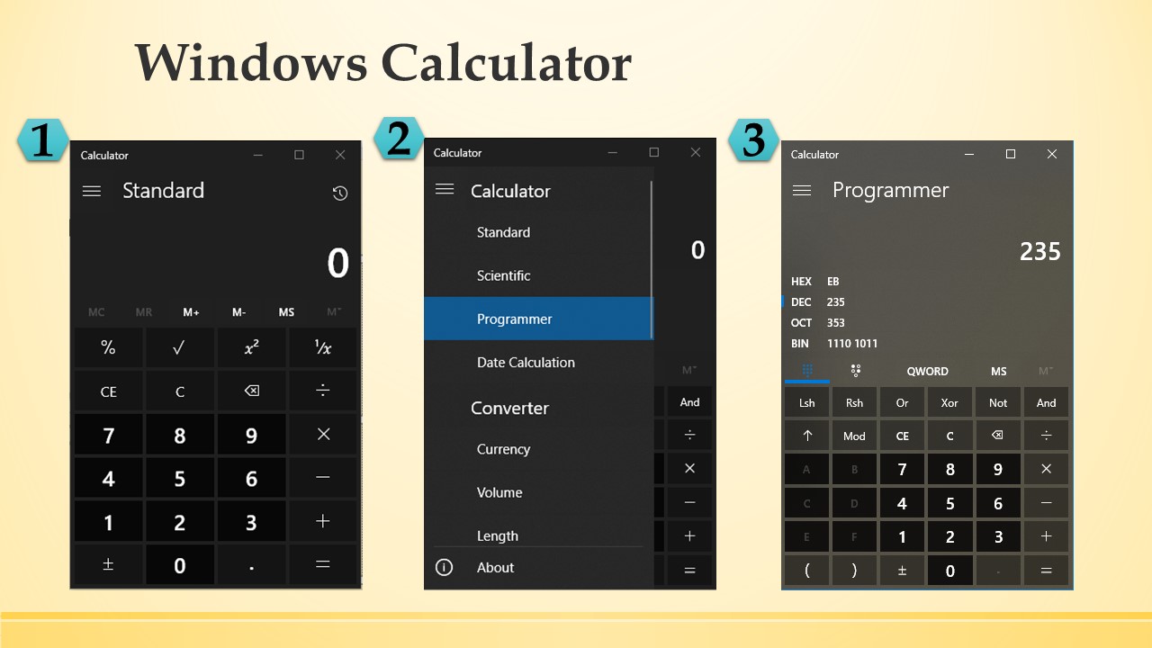 How to use the Window's Calculator.