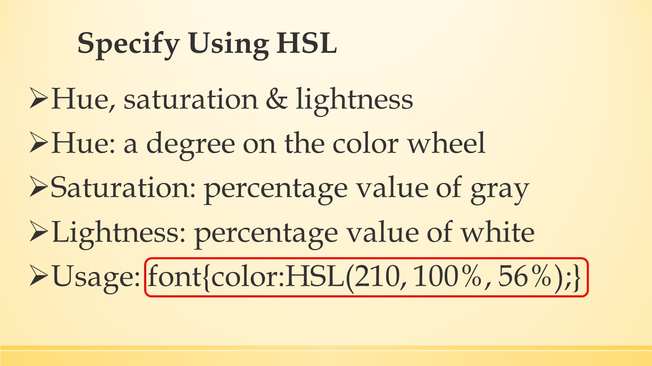 How to write the code using percentage values.