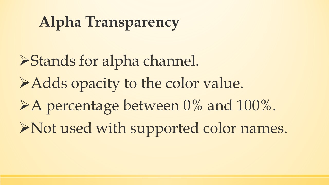 Alpha channel transparency.