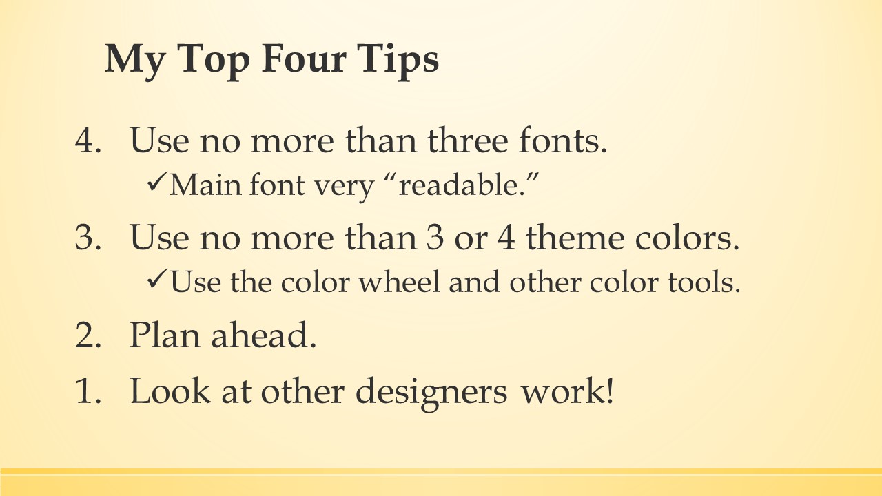 Top four tips for web design.