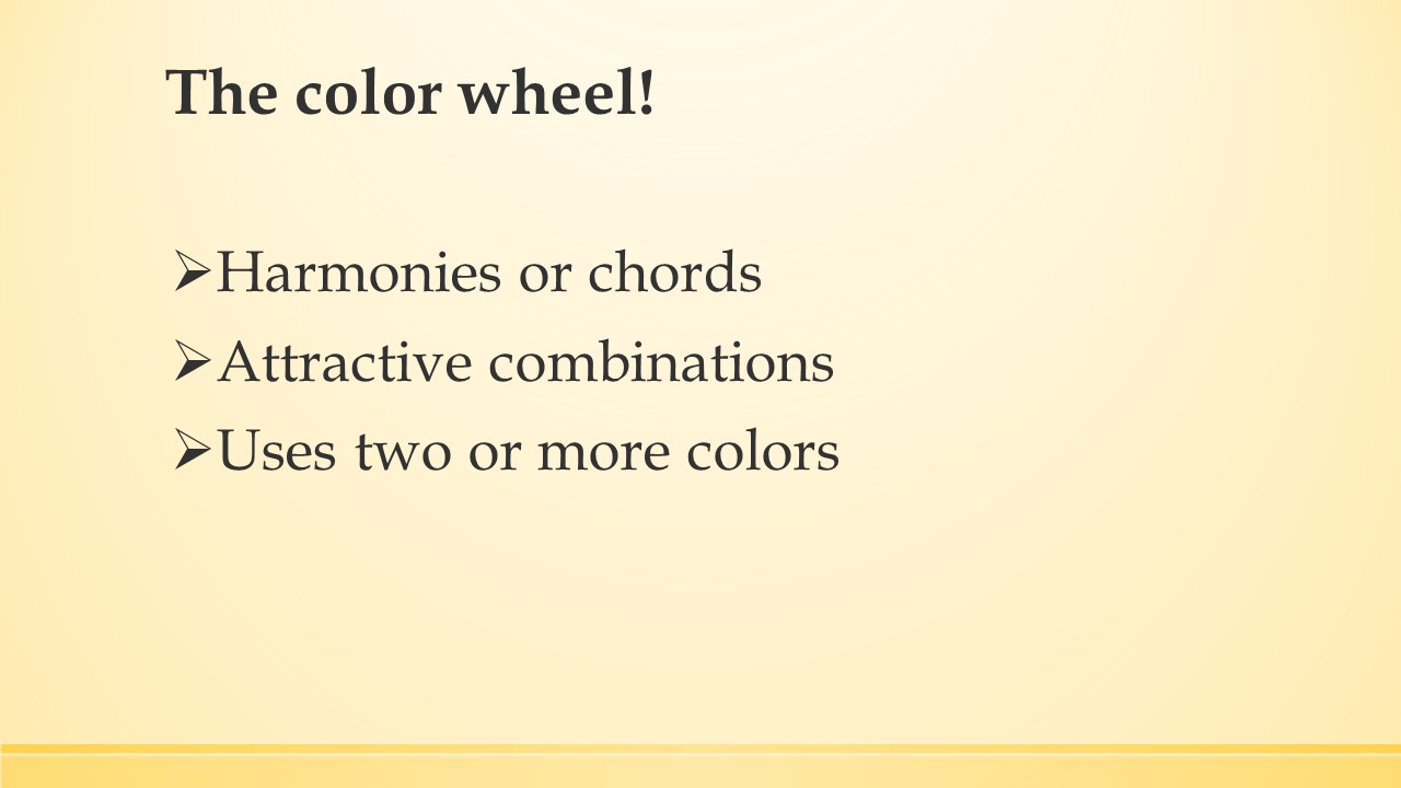 A color wheel uses.