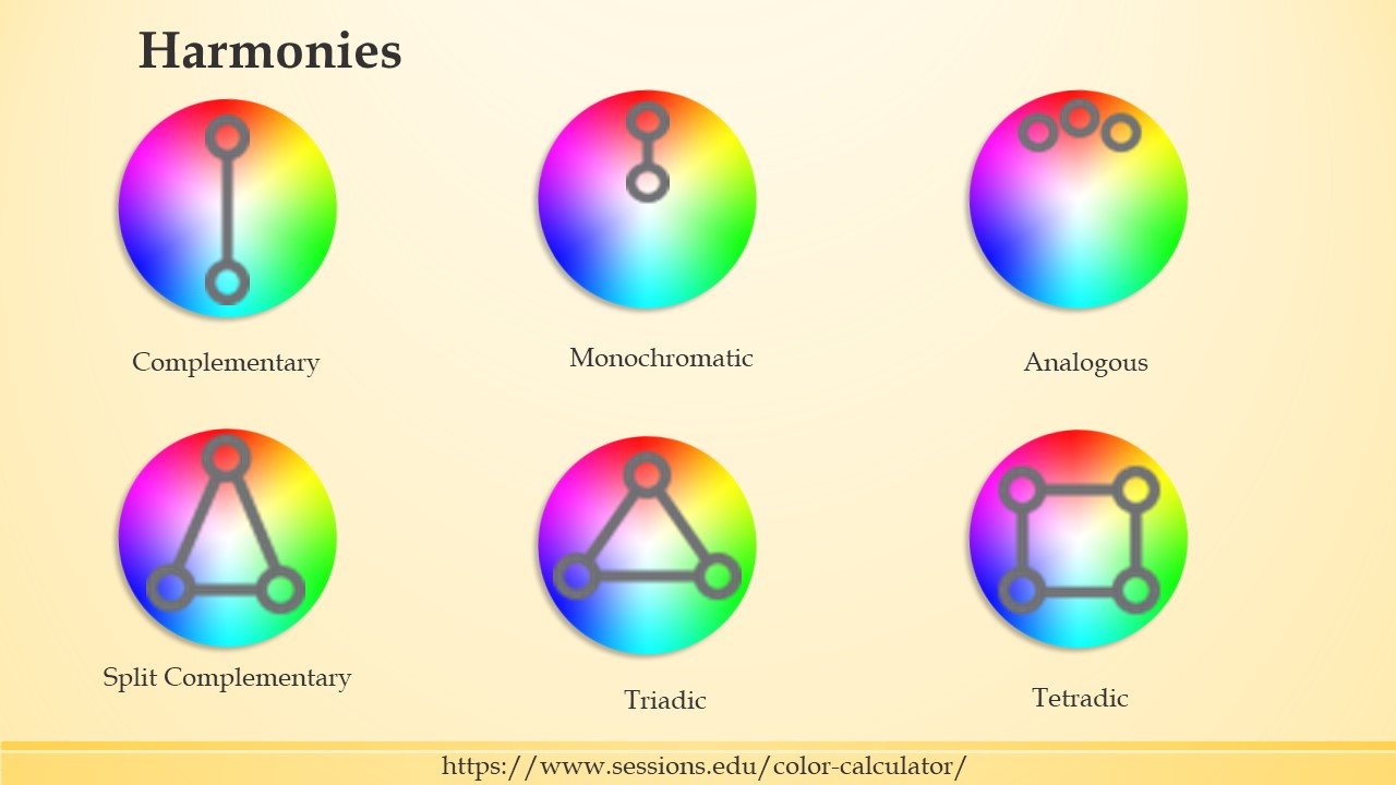 Color wheel harmonies.