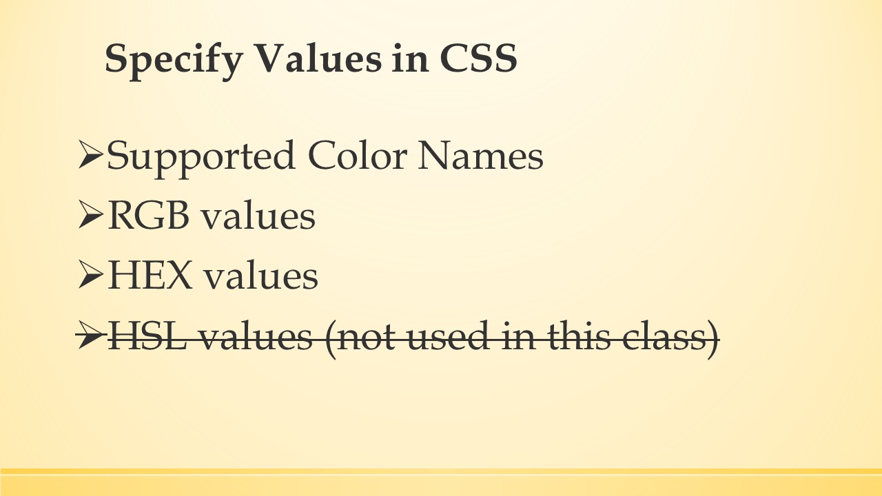 Various methods of specifying in CSS.