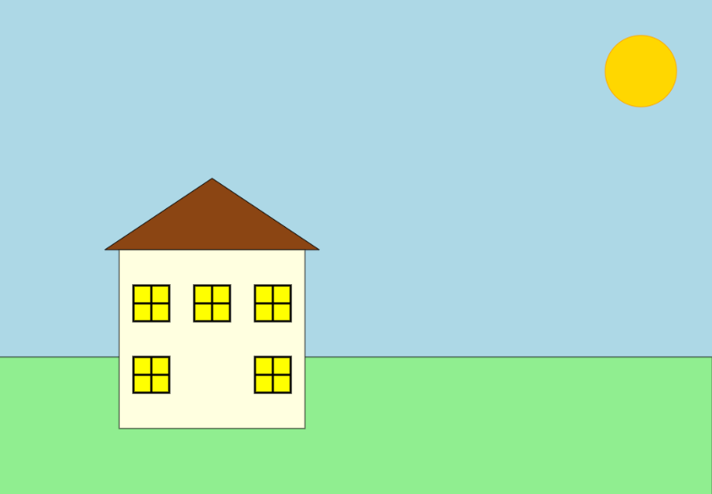 House animation with windows.